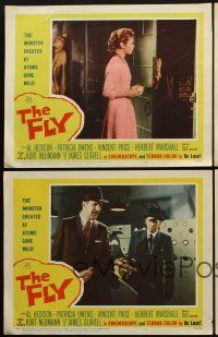 9g617 FLY 5 LCs '58 classic sci-fi, Vincent Price, Patricia Owens scared & trying to understand!