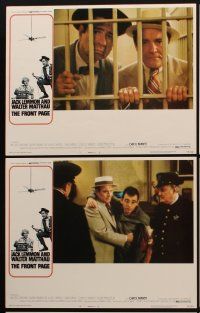 9g576 FRONT PAGE 6 LCs '75 Jack Lemmon & Walter Matthau, directed by Billy Wilder!