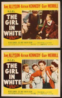 9g486 GIRL IN WHITE 7 LCs '52 pretty female doctor June Allyson & Arthur Kennedy!