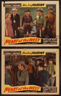 9g673 HEART OF THE WEST 4 LCs R47 Gabby Hayes, William Boyd as Hopalong Cassidy!