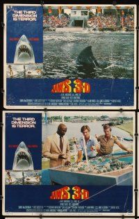 9g214 JAWS 3-D 8 LCs '83 Dennis Quaid, Bess Armstrong, the third dimension is terror!