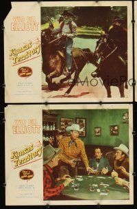 9g762 KANSAS TERRITORY 3 LCs '52 cowboy Wild Bill Elliott w/gun drawn at poker gambling table!