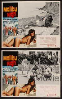 9g690 MALIBU HIGH 4 LCs '79 nobody dared flunk sexy half-clad beach girl Jill Lansing!