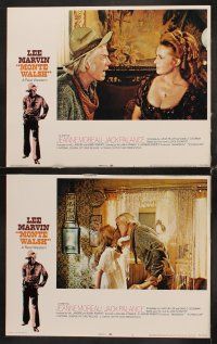 9g260 MONTE WALSH 8 LCs '70 super close up of cowboy Lee Marvin & pretty Jeanne Moreau!