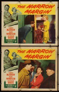 9g695 NARROW MARGIN 4 LCs '53 Richard Fleischer classic film noir, smoking Marie Windsor!
