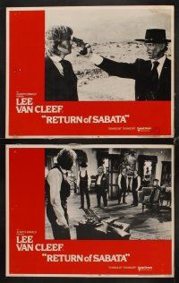 9g329 RETURN OF SABATA 8 LCs '72 cool image of Lee Van Cleef with bizarre pistol!