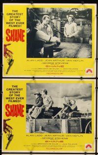 9g543 SHANE 7 int'l LCs R66 most classic western, Alan Ladd, Jean Arthur, Van Heflin, Ben Johnson!