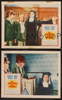 9g808 TROUBLE WITH ANGELS 3 LCs '66 Hayley Mills, nun Rosalind Russell, one Heaven of a movie!