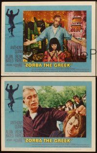 9g813 ZORBA THE GREEK 3 LCs '65 Anthony Quinn & Irene Papas, directed by Michael Cacoyannis!