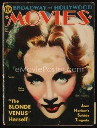 9h144 BROADWAY & HOLLYWOOD MOVIES magazine November 1932 Marlene Dietrich by Grant MacDonald!