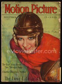9h141 MOTION PICTURE magazine December 1928 art of Anita Page in football uniform by Marland Stone