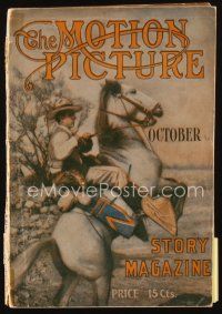 9h125 MOTION PICTURE magazine October 1913 Broncho Billy, Harry Carey, Florence Lawrence