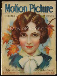 9h139 MOTION PICTURE magazine October 1928 art of pretty Dorothy Devore by Marland Stone!