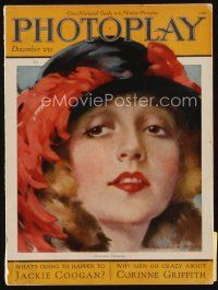 9h120 PHOTOPLAY magazine December 1923 cool art of pretty Constance Talmadge by J. Knowles Hare!