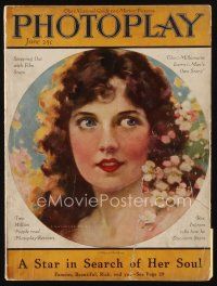 9h114 PHOTOPLAY magazine June 1923 artwork of pretty May McAvoy by J. Knowles Hare!