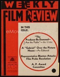 9h086 WEEKLY FILM REVIEW exhibitor magazine April 20, 1933 4-page color Secrets ad, Gold Diggers!