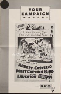 9h389 ABBOTT & COSTELLO MEET CAPTAIN KIDD pressbook R60 pirates Bud & Lou with Charles Laughton!