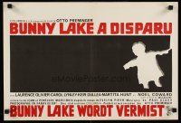 9j389 BUNNY LAKE IS MISSING Belgian '65 directed by Otto Preminger, great artwork by Saul Bass!