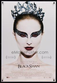 9k100 BLACK SWAN advance DS 1sh '10 Natalie Portman, wild image of wing-eyed dancer!