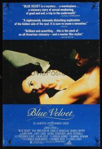 9k109 BLUE VELVET 1sh '86 directed by David Lynch, sexy Isabella Rossellini, Kyle McLachlan!