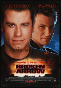 9k124 BROKEN ARROW style A advance DS 1sh '96 John Travolta, Christian Slater, John Woo directed!