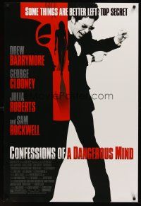 9k155 CONFESSIONS OF A DANGEROUS MIND DS 1sh '02 cool art of Sam Rockwell as Chuck Barris!