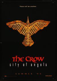 9k169 CROW: CITY OF ANGELS teaser 1sh '96 Tim Pope directed, believe in the power of another!