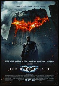9k178 DARK KNIGHT advance DS 1sh '08 Christian Bale as Batman in a world without rules!