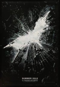 9k182 DARK KNIGHT RISES teaser DS 1sh '12 cool image of Batman's cowl in broken buildings!