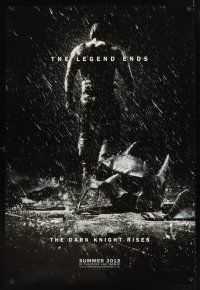 9k181 DARK KNIGHT RISES teaser DS 1sh '12 the legend ends, cool image of broken mask in the rain!