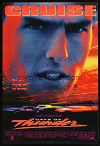 9k186 DAYS OF THUNDER int'l 1sh '90 super close image of angry NASCAR race car driver Tom Cruise!