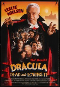 9k222 DRACULA DEAD & LOVING IT advance 1sh '95 Mel Brooks, Leslie Neilsen as a wacky vampire!