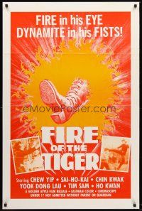 9k279 FIRE OF THE TIGER 1sh '70s fire in his eye, dynamite in his fists, martial arts action!