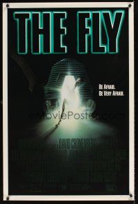 9k287 FLY 1sh '86 David Cronenberg, Jeff Goldblum, cool sci-fi art of telepod by Mahon!
