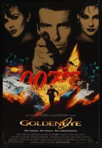 9k320 GOLDENEYE DS 1sh '95 Pierce Brosnan as Bond, Isabella Scorupco, sexy Famke Janssen!