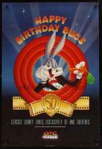 9k339 AMC THEATRES DS 1sh '89 great art of classic Looney Tunes rabbit!