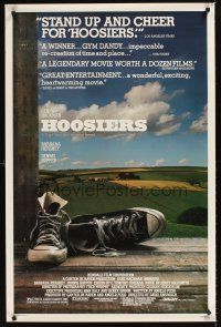 9k359 HOOSIERS 1sh '86 best basketball movie ever, Gene Hackman, Dennis Hopper!