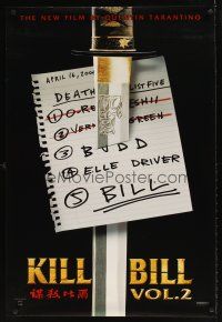 9k403 KILL BILL: VOL. 2 teaser DS 1sh '04 Uma Thurman, Tarantino directed, hit list & katana!