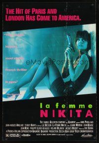 9k411 LA FEMME NIKITA 1sh '91 Luc Besson, sexy Anne Parillaud w/pistol!