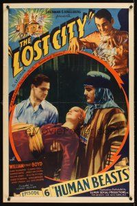 9k001 LOST CITY chapter 6 1sh '35 jungle sci-fi serial starring William Stage Boyd, Human Beasts!