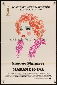 9k451 MADAME ROSA 1sh '78 La vie devant soi, cool artwork of Simone Signoret, French!