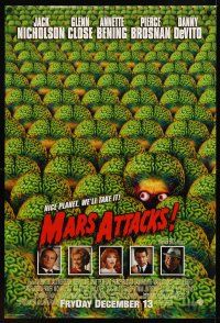 9k463 MARS ATTACKS! advance DS 1sh '96 directed by Tim Burton, great image of many alien brains!