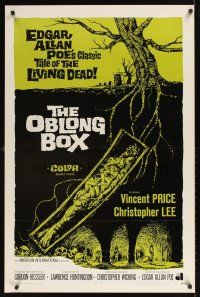 9k523 OBLONG BOX int'l 1sh '69 Vincent Price, Edgar Allan Poe's tale of living dead, horror art!