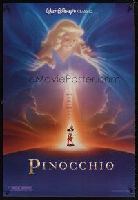 9k553 PINOCCHIO DS advance 1sh R92 Disney classic cartoon about a wooden boy who wants to be real!