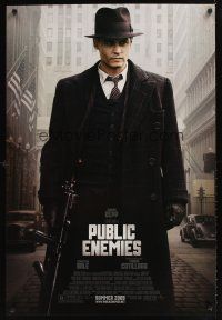 9k576 PUBLIC ENEMIES advance DS 1sh '09 cool image of Johnny Depp as John Dillinger!