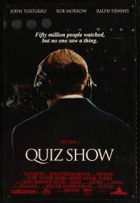 9k582 QUIZ SHOW DS 1sh '94 John Turturro, Ralph Fiennes, Paul Scofield, Robert Redford!