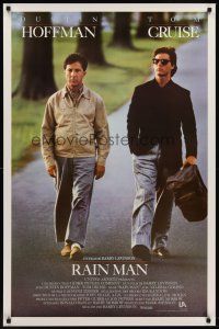 9k591 RAIN MAN Spanish/U.S. 1sh '88 Tom Cruise & autistic Dustin Hoffman, directed by Barry Levinson!