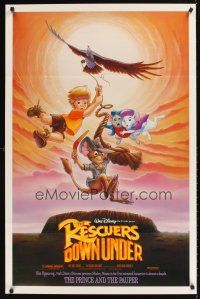 9k598 RESCUERS DOWN UNDER/PRINCE & THE PAUPER rescuers style DS 1sh '90 Disney in Australia!