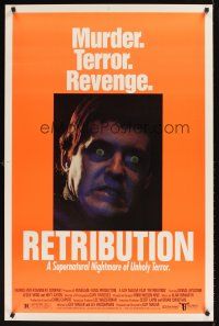 9k601 RETRIBUTION 1sh '87 Dennis Lipscomb & Hoyt Axton in the ultimate nightmare!
