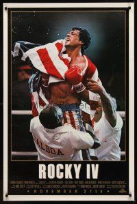 9k613 ROCKY IV advance 1sh '85 different close up of heavyweight boxing champ Sylvester Stallone!